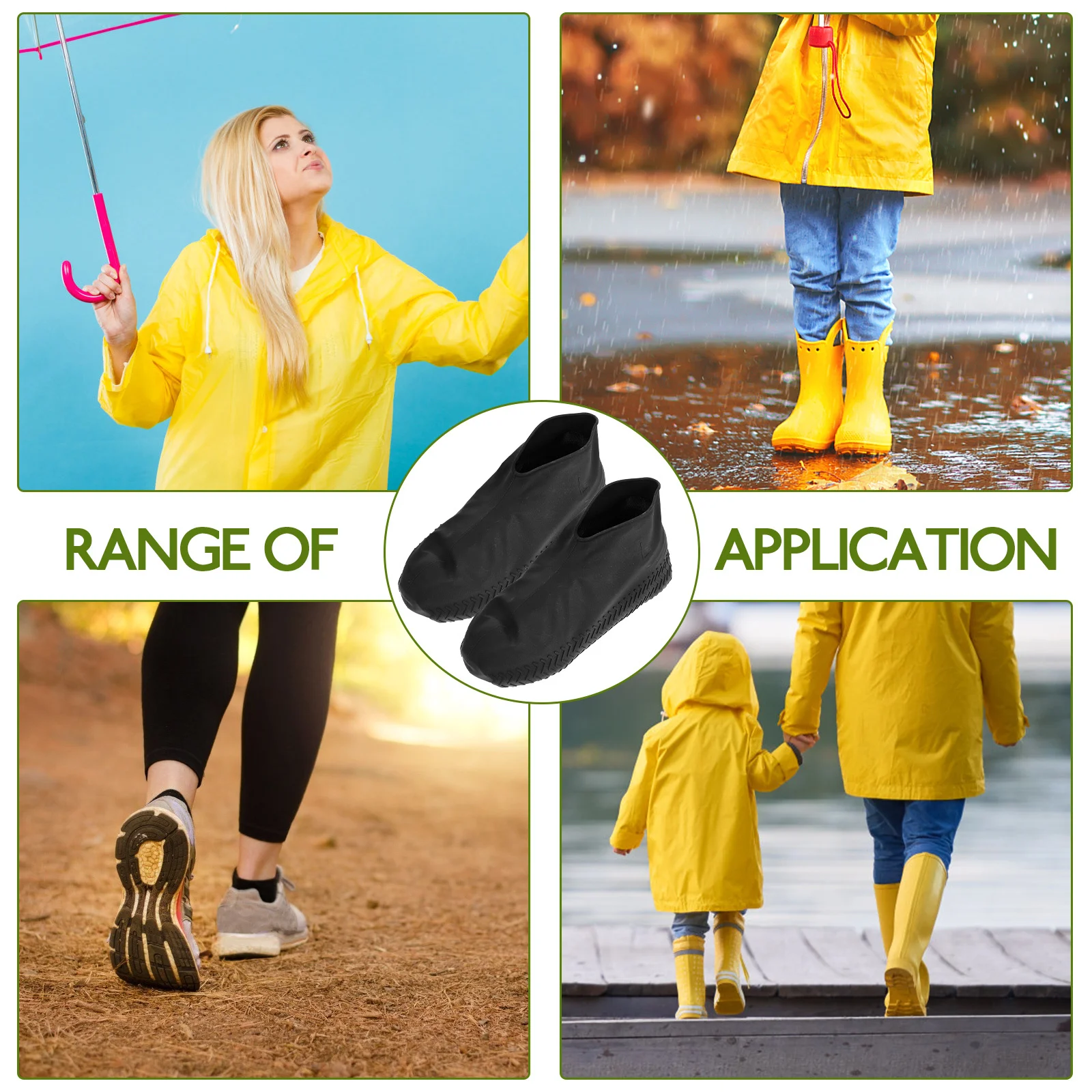 

1 Pair Waterproof Rain Shoes Covers Extra Thick Non-Slip Reusable Shoe Protectors For Camping Fishing Garden Running Size L