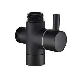 Válvula desviadora de cabezal de ducha negra, convertidor de conector de 1/2 pulgada, construcción de latón confiable, Control de flujo de agua sin costuras