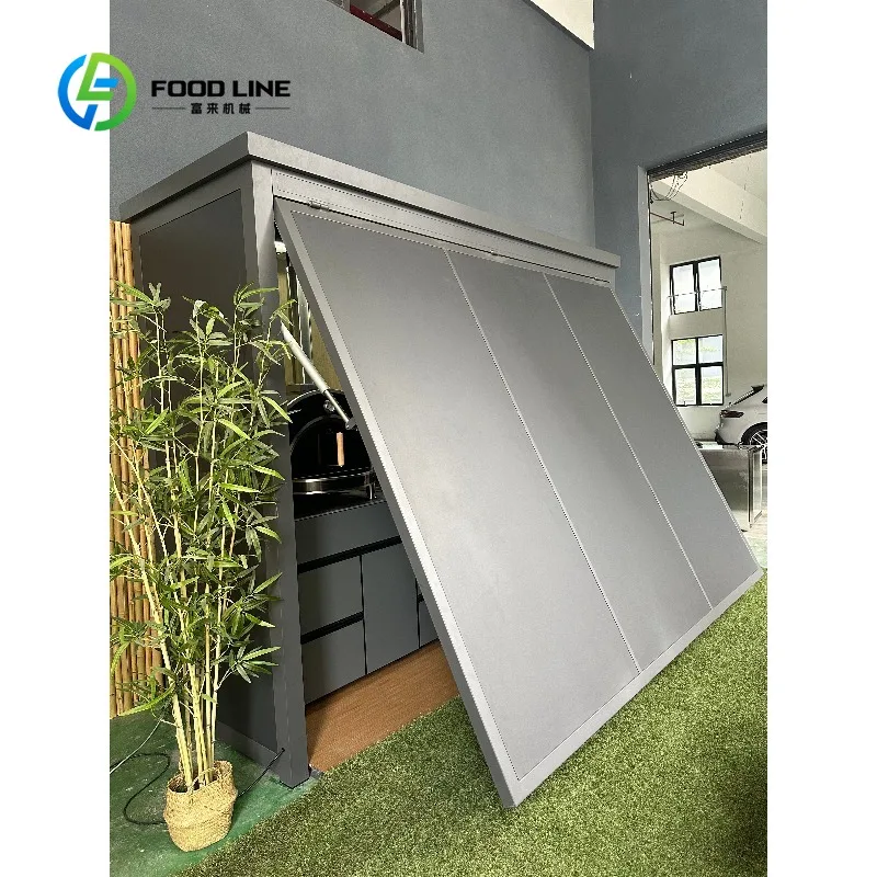 Customized Stainless Steel Integrated Outdoor BBQ Grill Pizza Oven Station Windproof Waterproof Pergola For Garden Party