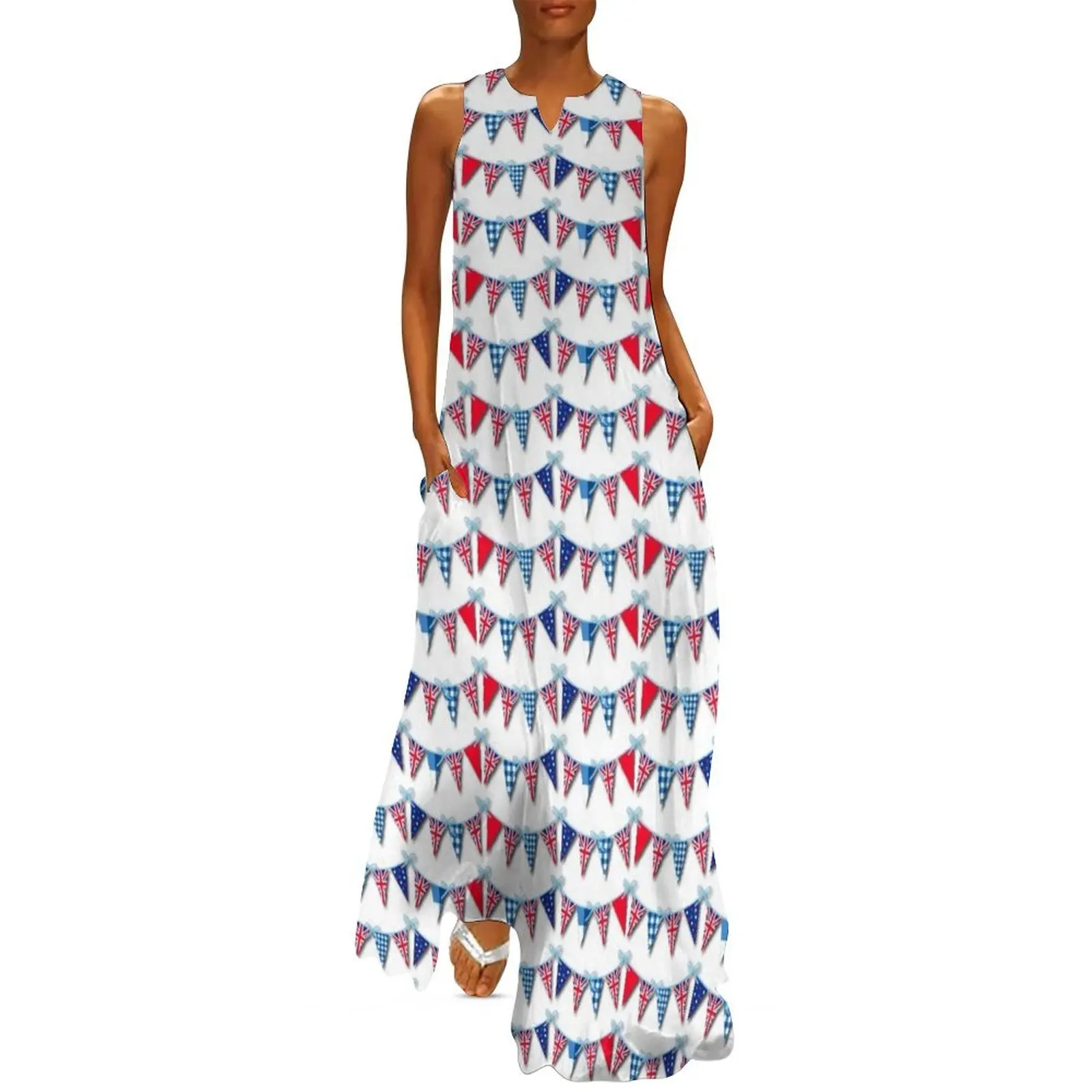 

Union Jack Bunting (white) Long Dress prom dresses Summer dresses for women Evening dresses women evening dress Dress