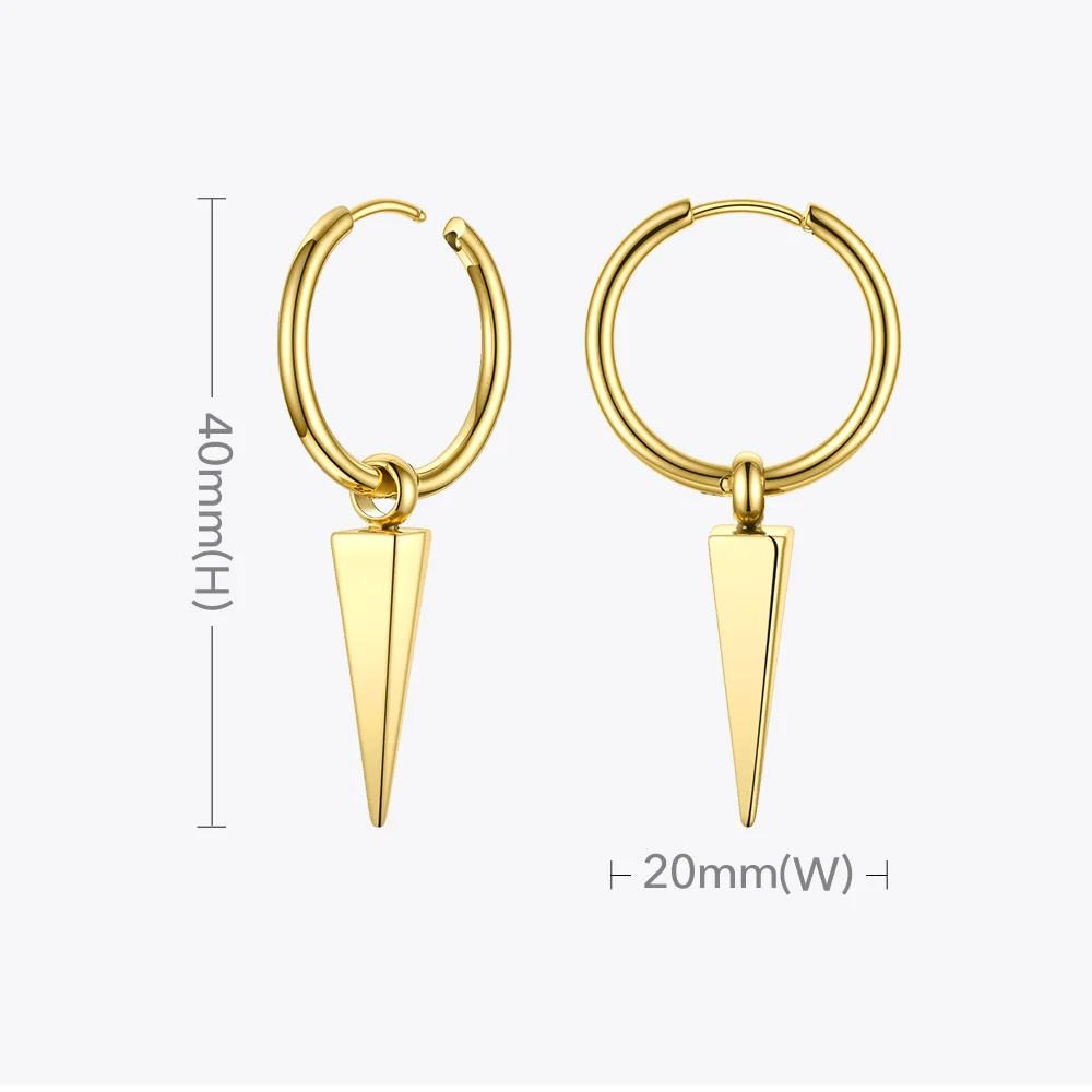 ENFASHION Pyramid Spike Drop Earrings For Women Gold Color Geometric Earings Stainless Steel Fashion Jewelry Kolczyki E201154