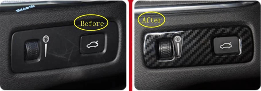 Lapetus Head Lights Lamp Switch Button Frame Cover Trim Matte Carbon Fiber Style For Volvo V90 Cross Country 2017 2018 2019 ABS