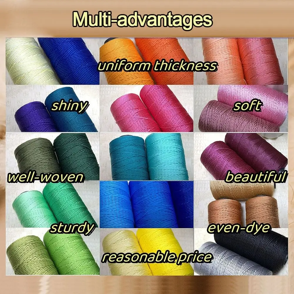 Sommerliches, leichtes Eisbaumwoll-Seidengarn zum Häkeln für DIY-Bastelarbeiten, Taschen, Hüte, Schuhe, Polypropylen-Garn, Häkelgarn, Kordel, 1,5 mm, 200 m – Detail 11