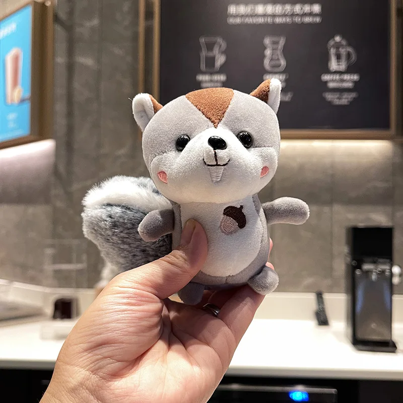Kawaii Squirrel Plush Toys Multicolor Simulation Animal Dolls Stuffed Soft Key/Bag Pendant Home Decorative for Children Girls