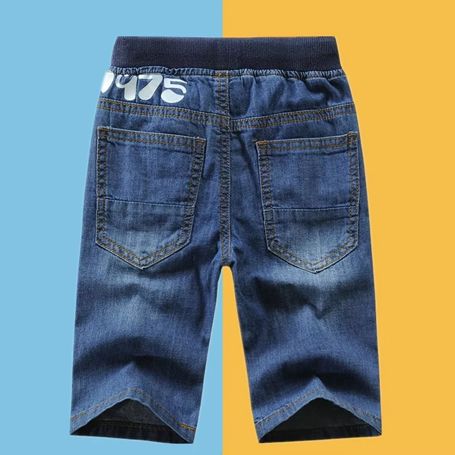Kids Denim Shorts New Summer Ripped Hole Print Design Children Causal Jean Short Pant For Teen Boys 2-13 Years Clothes