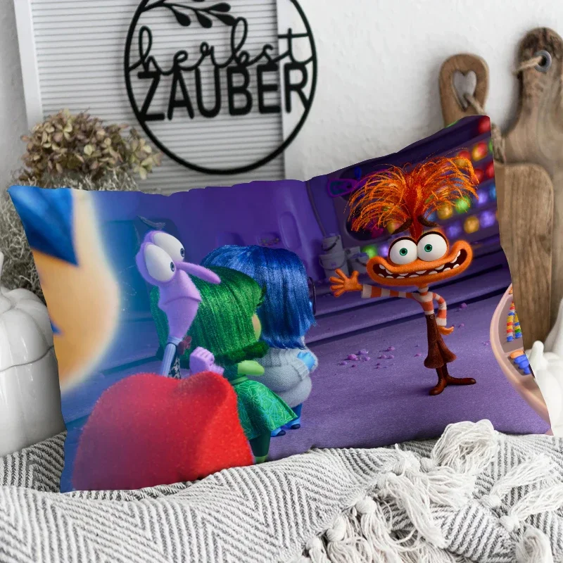 Inside Out 2 Anime Movie Peripheral Pillowcase Anxiety Envy Ennui Embarrassment Anger Peach Skin Sofa Pillow Birthday Gift