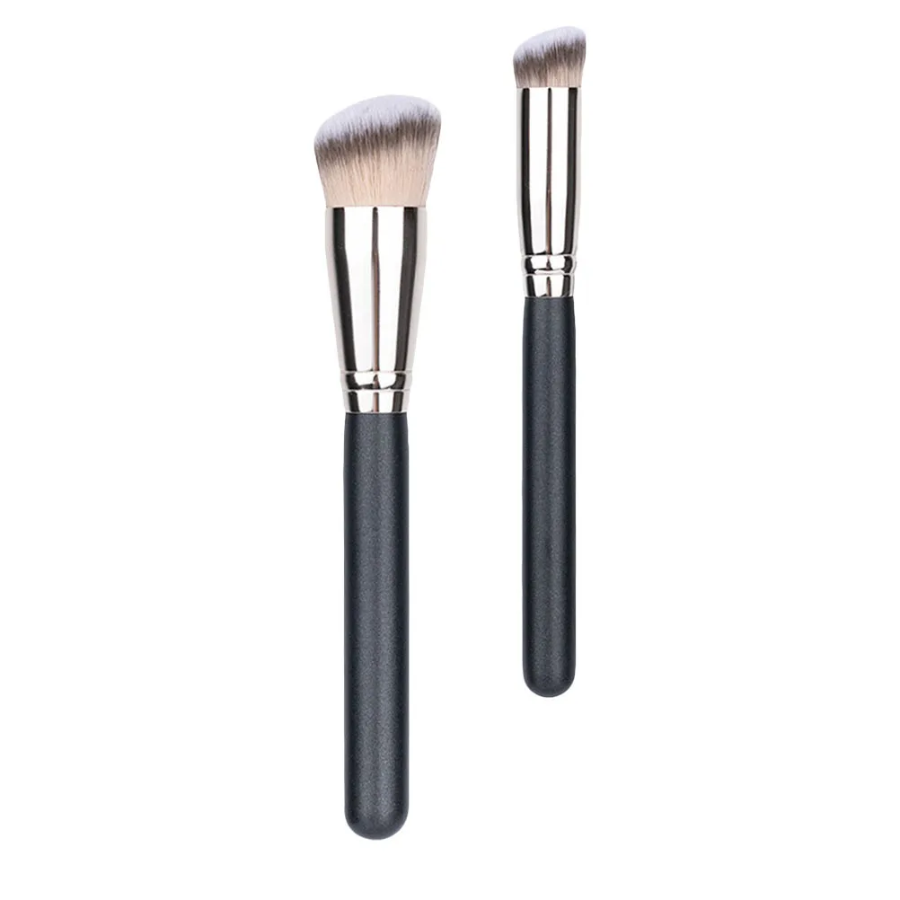 2 stuks Foundation Make-up Kwasten Ergonomische Vloeibare Crème Concealer Poeder Gezicht Blending Cosmetica Brush Tool voor Vrouwen Professional