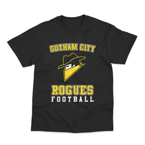 Gotham City Rogues Footballs Inspired by Batmen Printed Classic Black T-Shirt