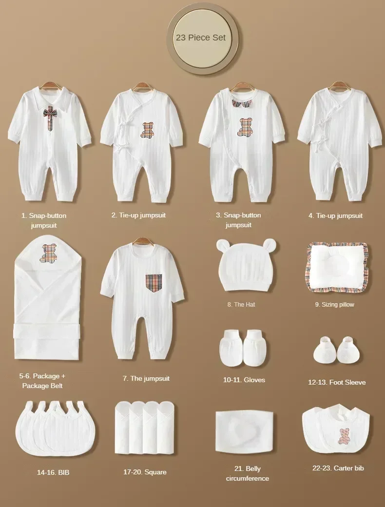 Luxury Newborn Clothes Gift Box 0-6 Months Baby Romper Combination Baby Underwear Set New Born Essential Clothes Baby Items