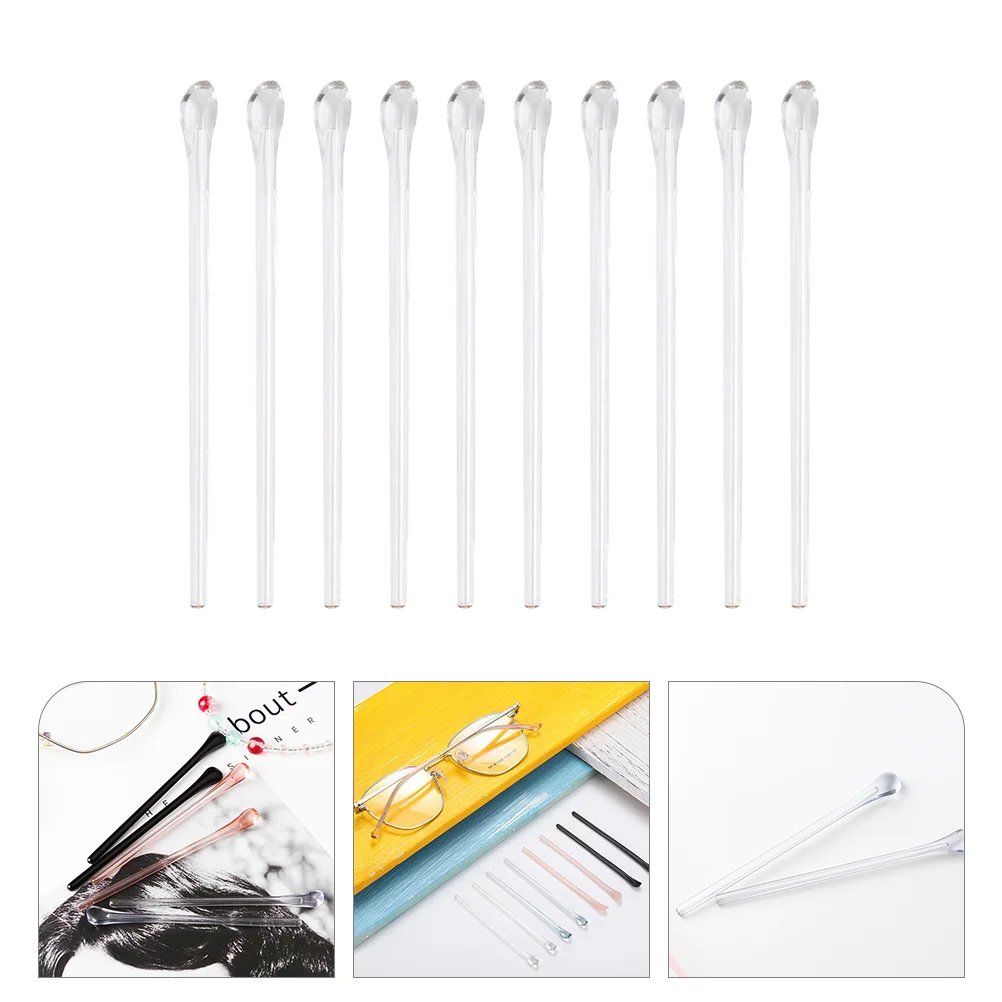 

10 Pc Lid Temple Protector Flask Non-slip Ear Cushions for Eyeglasses Reusable Clear