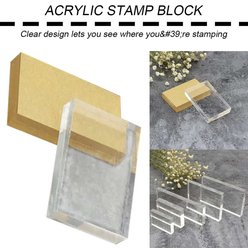 Blocco di timbri in acrilico trasparente leggero forma rettangolare fai da te Scrapbooking processo di colore strumenti per blocchi di timbri per carte