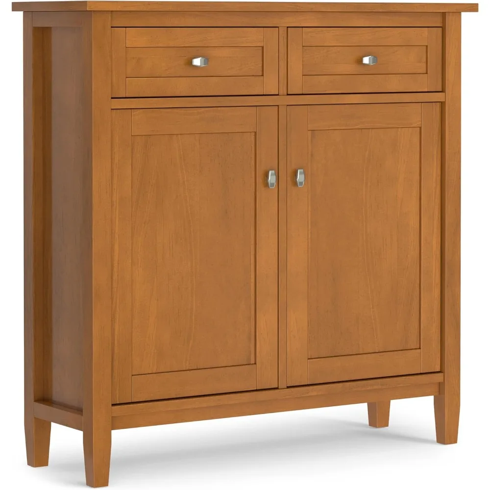 

Warm Shaker Solid Wood 36 inch Wide Transitional Entryway Storage Cabinet in Light Golden Brown for The Living Room,