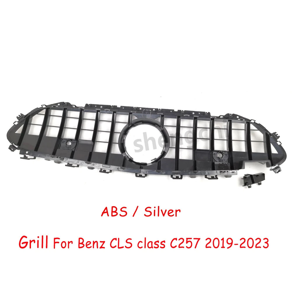 C257 Panamericana GT Style Silver Front Bumper Grill For Mercedes Benz CLS Class C257 Sedan CLS350 CLS450 CLS53 2019-2023