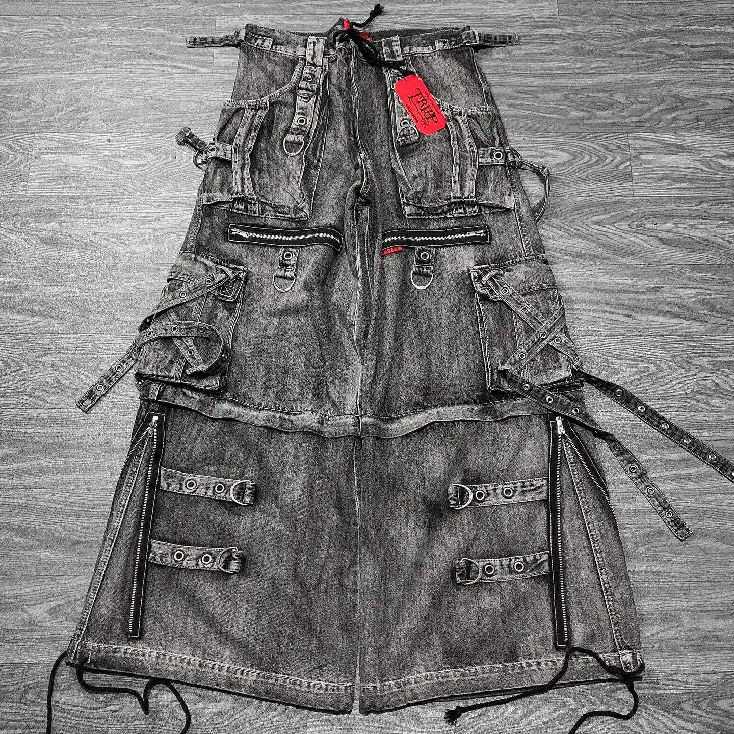 

Vintage Heavy Jeans Y2K Clothes Men Women Harajuku Hip Hop Multi Pocket Washed Distressed Baggy Jeans Oversized Wide Leg Trouser
