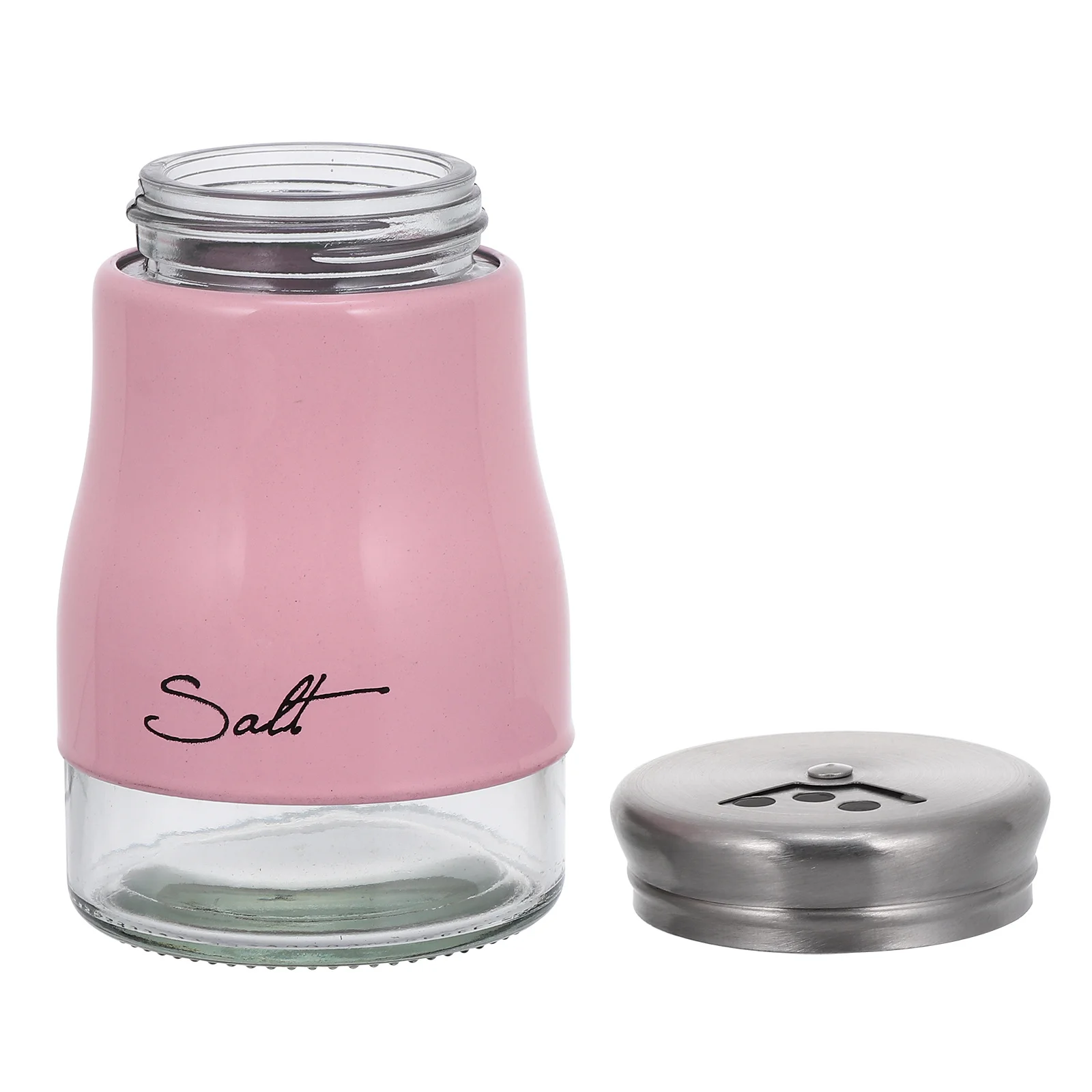 

2Pcs Glass Seasoning Shaker Set Stainless Steel Lid for Salt Pepper Spice Storage Kitchen Organization Jar Ideal Tabletop