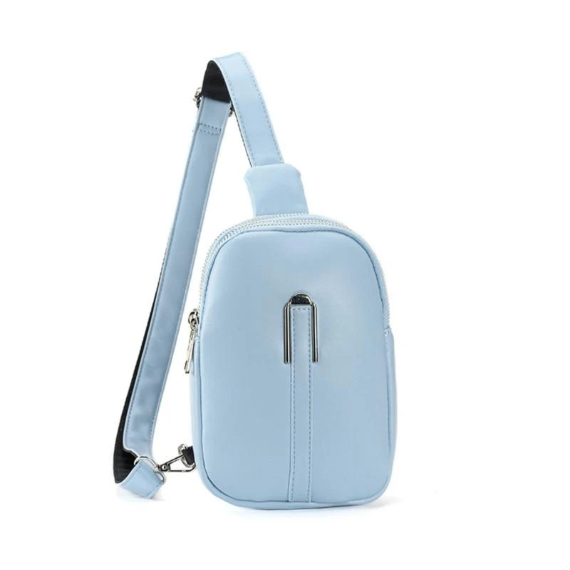 

Functional Women's Crossbody Bag Portable PU Leather Shoulder Pack Lightweight Chest Bag Small Sling Purse