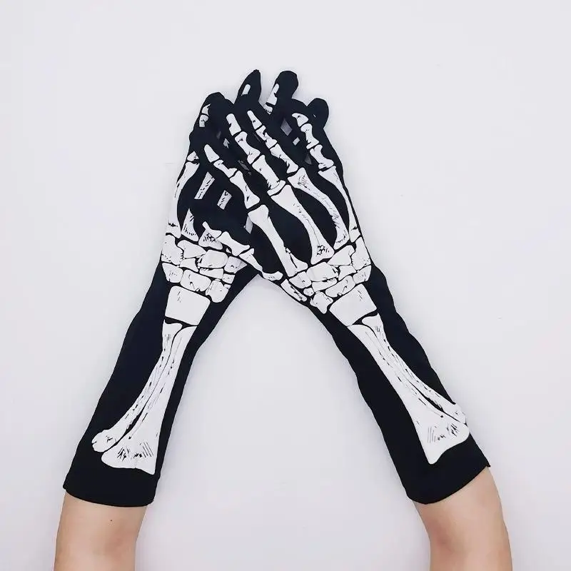 Gants Squelette Noirs – Accessoire Halloween – photo 6