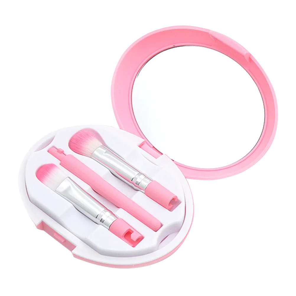 1 set di pennelli per trucco occhi rosa, kit essenziale da 5 pezzi, strumenti per ombretto facile quotidiano, set di pennelli per ombretto
