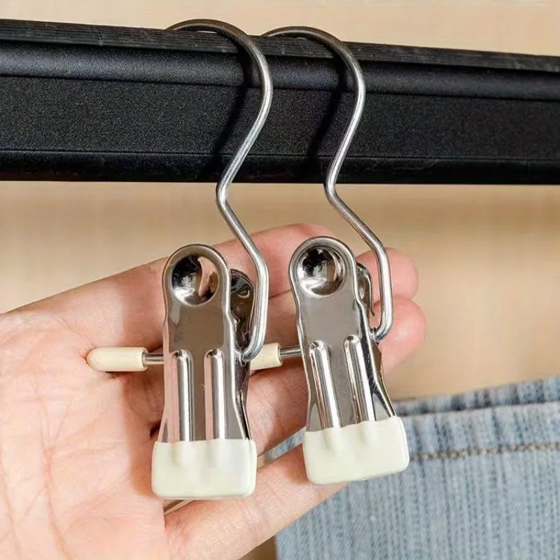 5/10/30 Stück Edelstahl-Hängeclips, rutschfeste Kleiderklammern, Hosen- und Sockenklammern, Kleiderschrank-Aufbewahrungsclips, Mehrzweck-Wäscheklammern – Detail 6