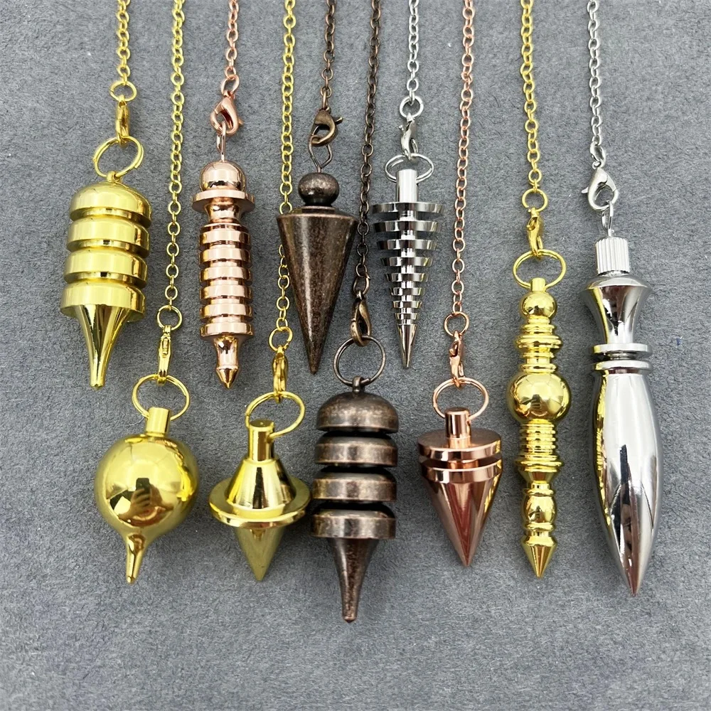 Cone 100% Copper Brass Metal Pendant Pendulum for Divination Dowsing Reiki Healing Egyptian Isis Pendulos Professional  A001