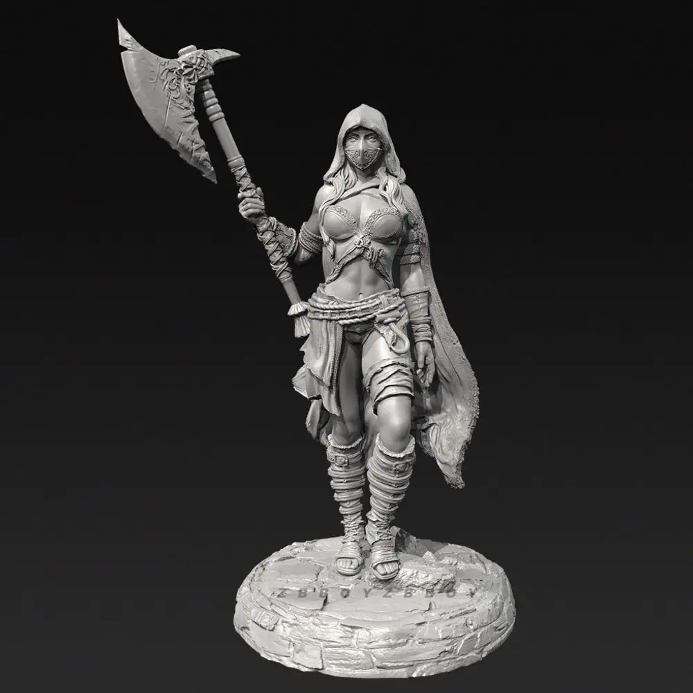 38mm 50mm 75mm 90mm Tribal Female Chief Resin Soldier White Model 3D Printed Figurines DIY Coloring Miniatures