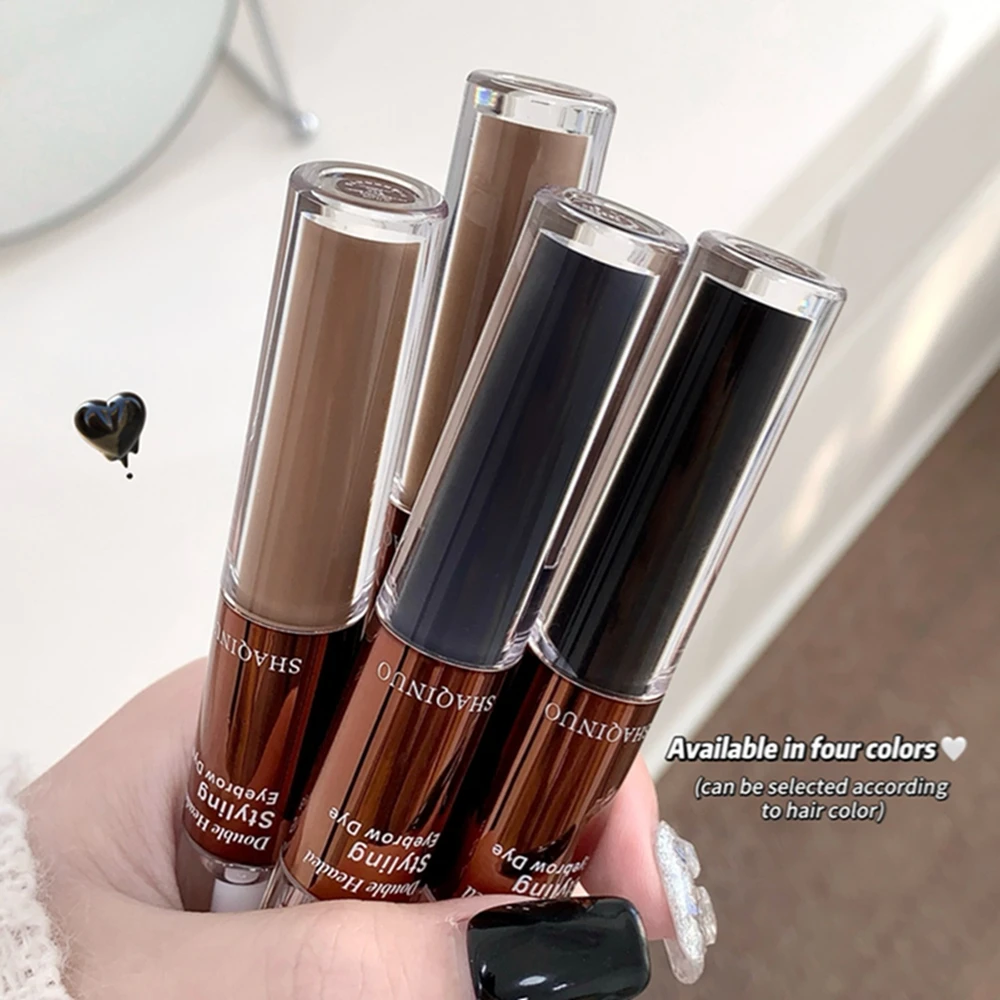 4-farbiges Augenbrauen-Gel, langlebig, wasserfest, Augenbrauen-Tönung, Mascara-Creme, nicht verschmierend, natürliches flüssiges Augenbrauen-Make-up