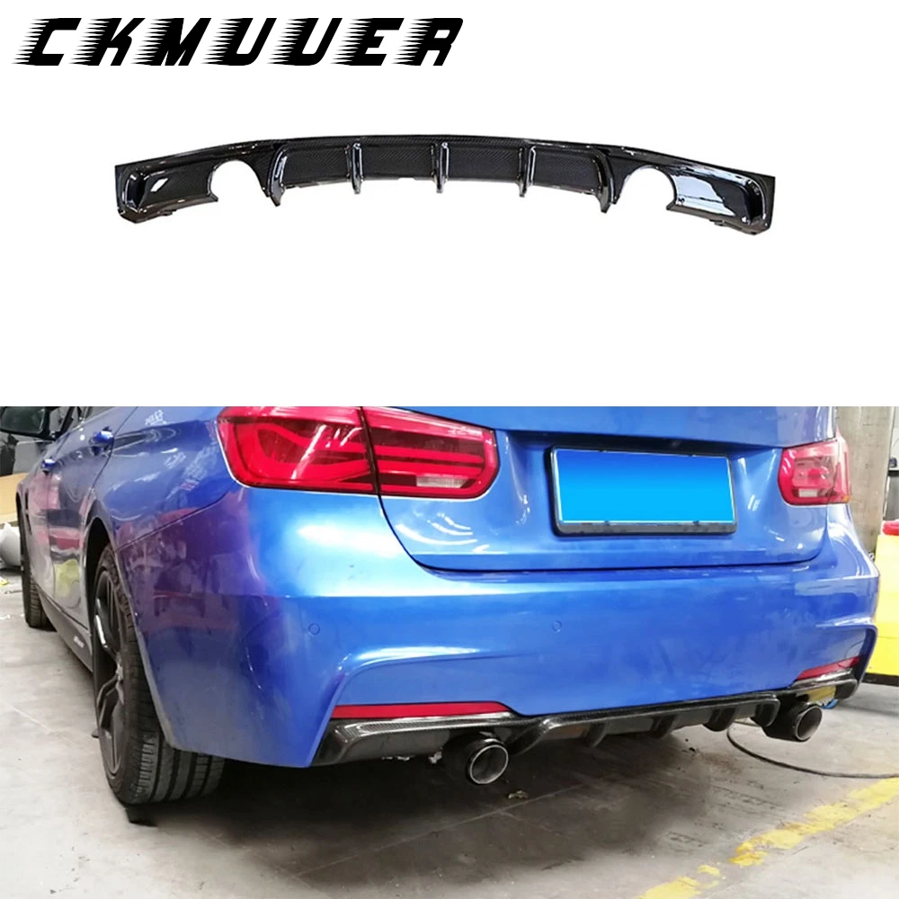 

CKMUUER ABS карбоновый задний бампер, диффузор, спойлер для BMW F30 F35 320i 328i M-sport 2012-2018, украшение для защиты бампера