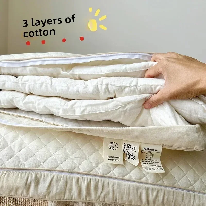 A-grade Xinjiang Cotton Pillow, All Cotton, Low Core to Aid Sleep, Children's Pillow, Adult Pillow Core Can Be Washed with Water