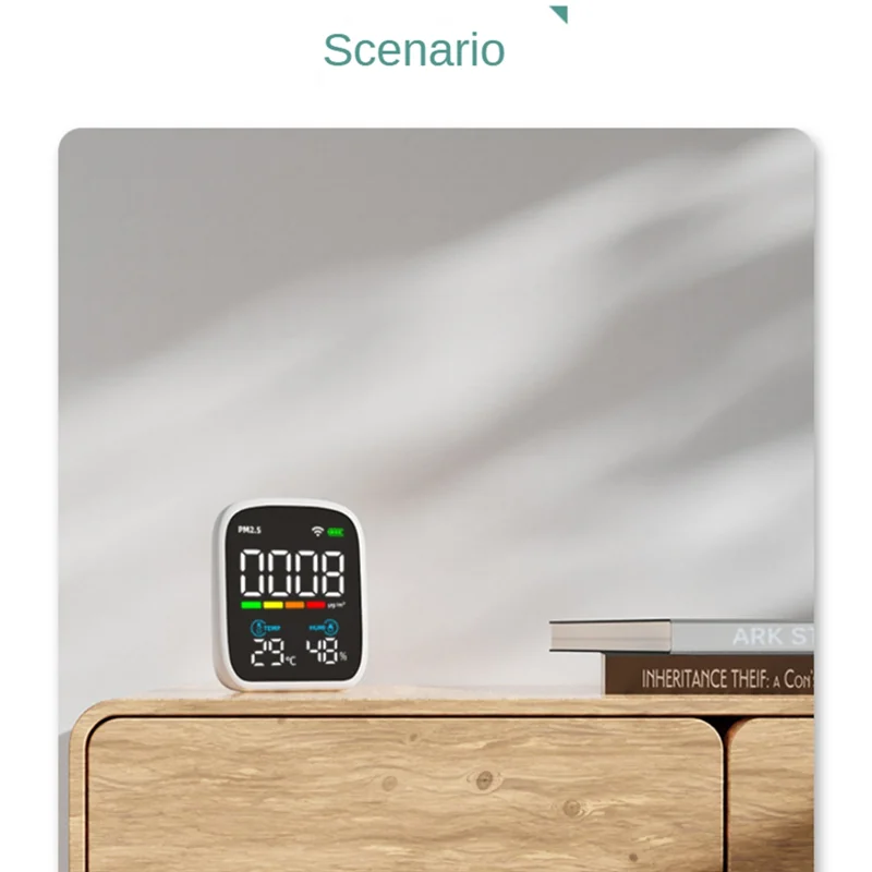 SQPP-Tuya Wi-Fi умный монитор температуры и влажности PM2.5 для внутреннего и наружного использования, универсальный, 1 шт.
