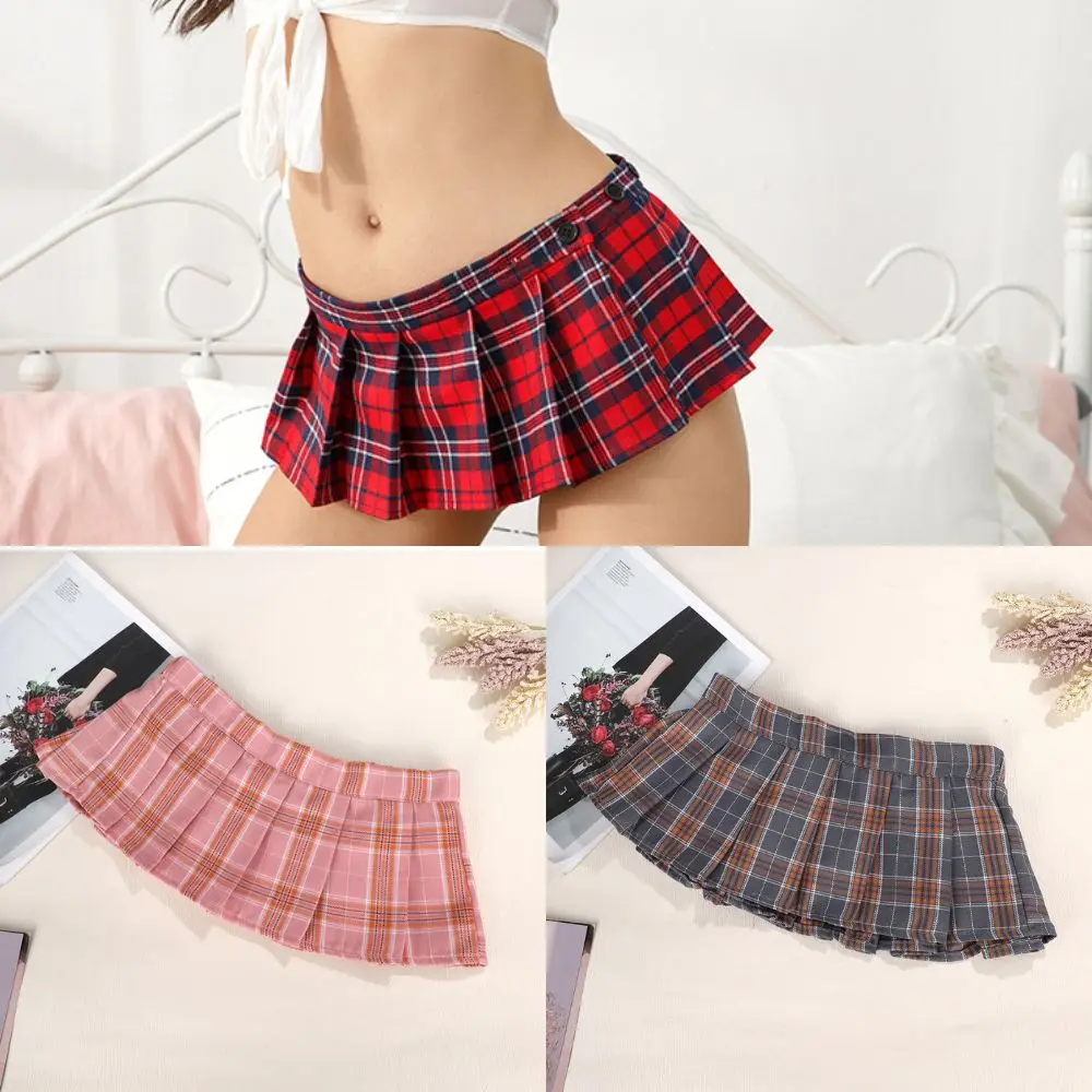 Seragam Jk gaya Jepang rok lipit gadis sekolah pakaian siswa erotis rok Mini Ultra pendek pakaian klub rok Cosplay porno seksi