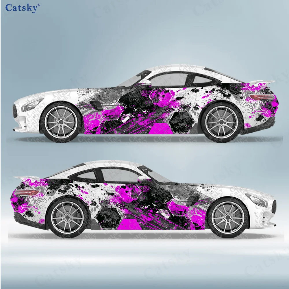 Striped Cellular Print Graffiti Splatter Decal, Durable, Fade-Resistant, Easy To Install and Remove