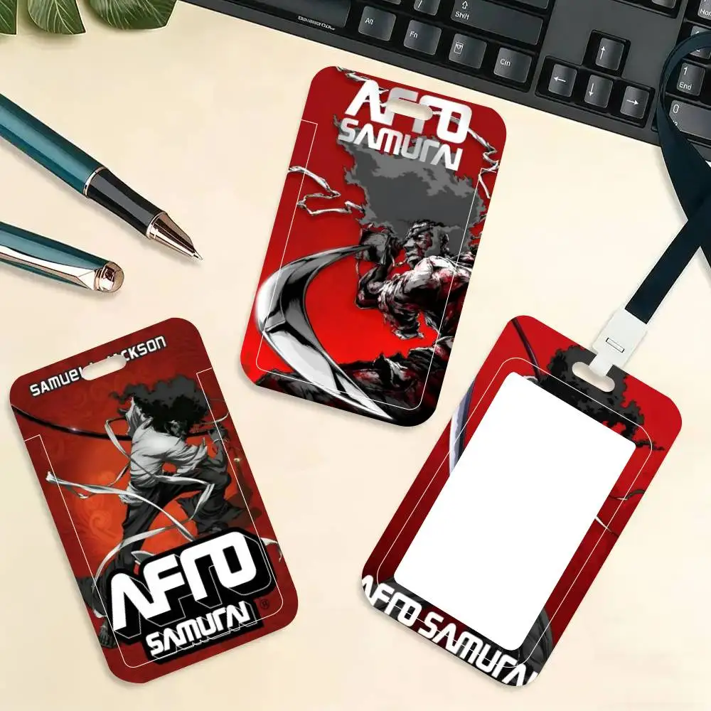 Afro Samurai ID Card Holder Neck Strap Pendant Door Badge Holder Lanyards Keychain Work Credential Case Gift view 4