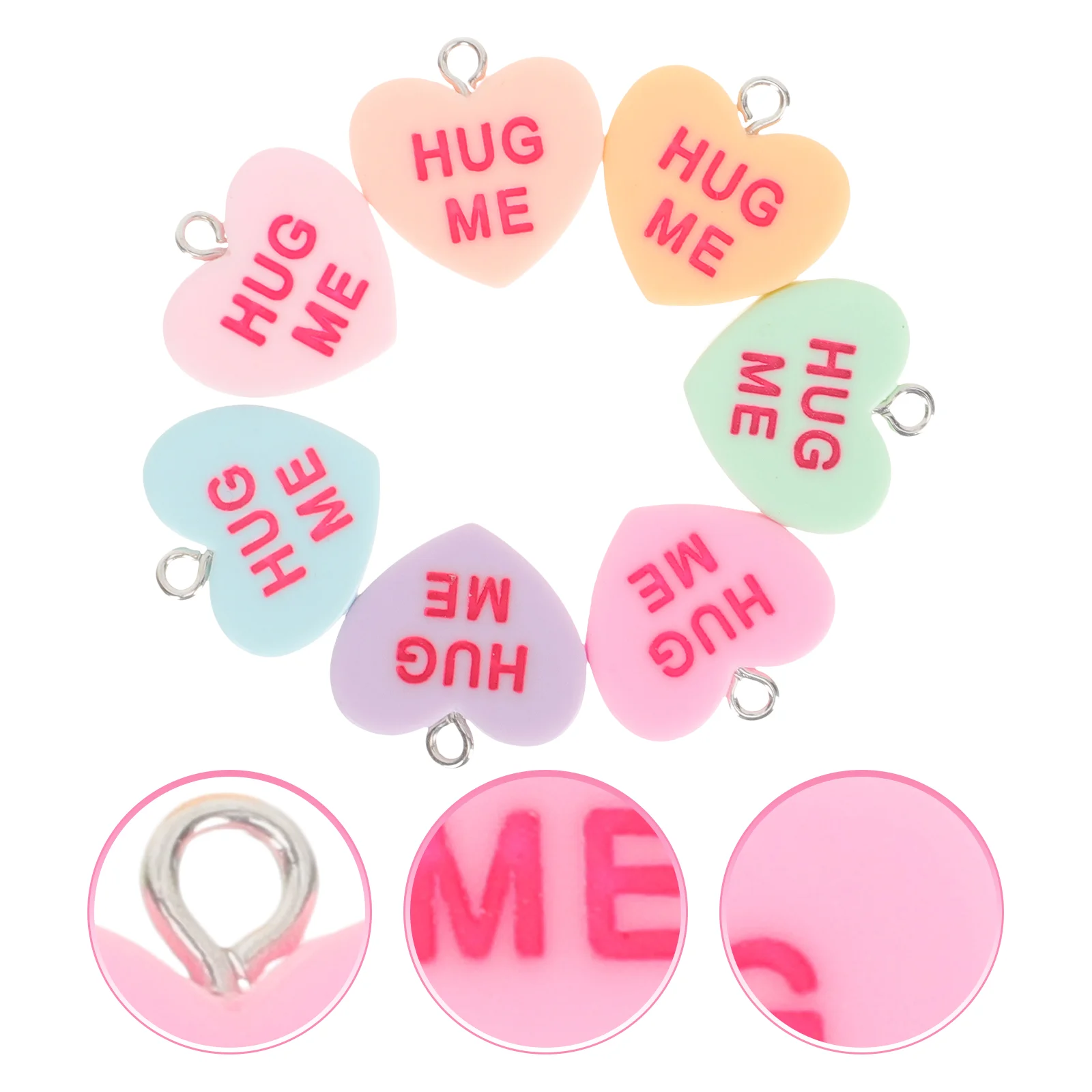 

14 Pcs Resin Heart Charm Necklace Charms Jewelry Pendant Earring for Bracelets Making Supplies Earrings
