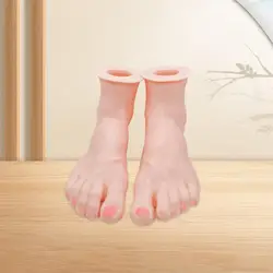 Silicone Foot Model Female Mannequin Feet Display Sandals Shoes Sock Display for Short Stocking Toe Rings Shop Chains Jewelry