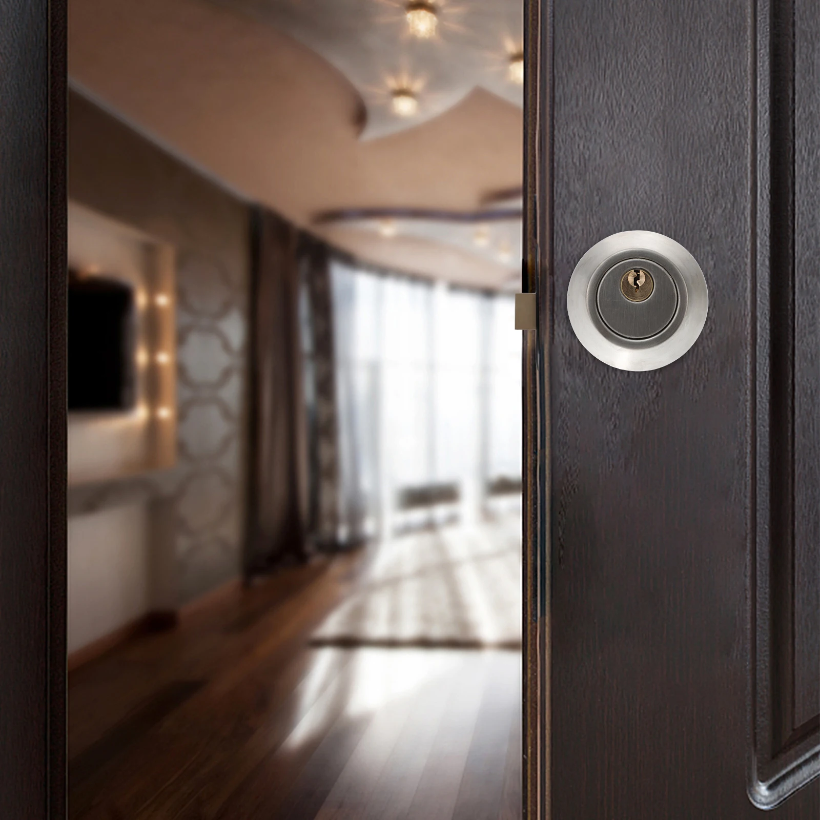 

Privacy Single-sided Circular Lock Door Bathroom Concealed Doorknob Locks Round Handle