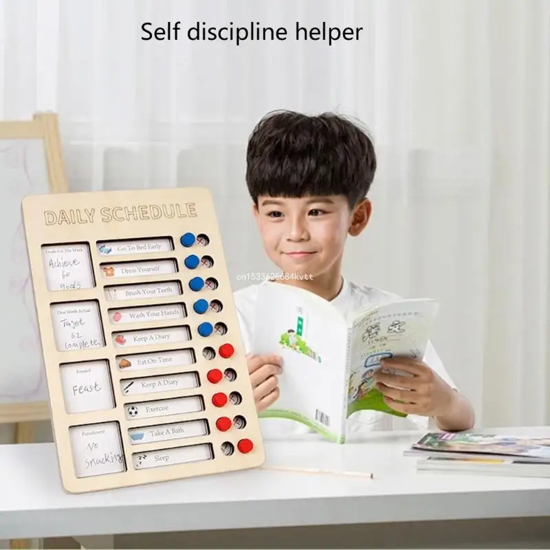 Portable Chores Chart for Kids with Double Sided Chore Cards and Marker Chores Chart Children Daily Checklist Dropship