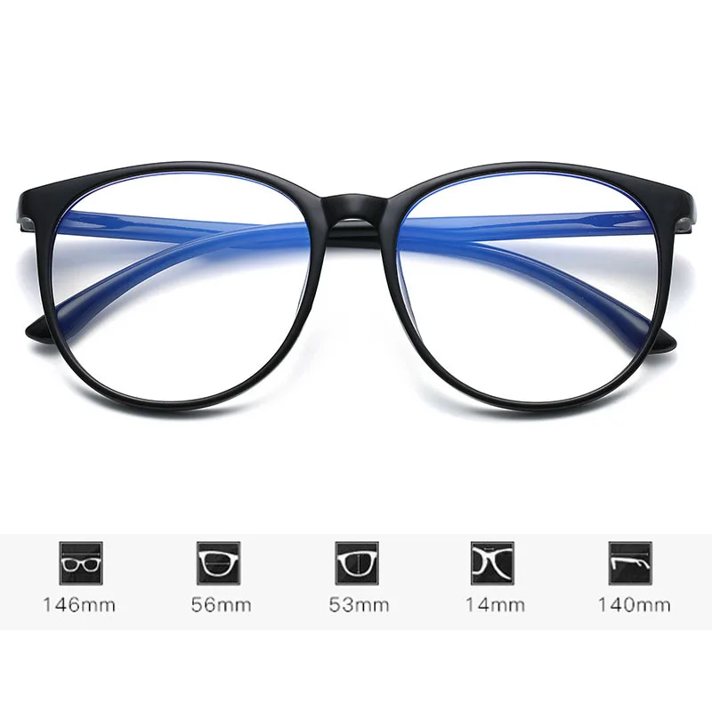 Anti-blue light Myopia Glasses Women Men Computer Eyglasses Oversized Optical Spectacles Transparent Glasses Diopter