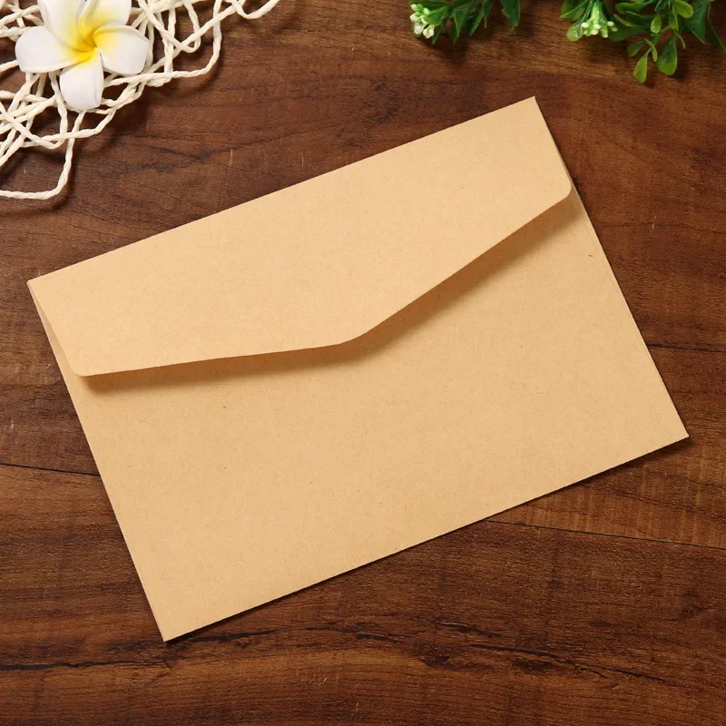 50pcs/lot 17.5X12.5cm Envelope 120g Kraft Paper Greeting Card and Envelope for Wedding Invitation Small Business Packing Storage
