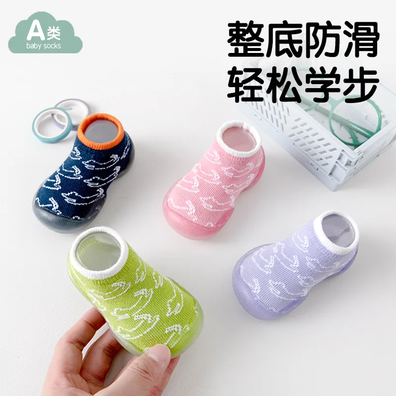 

New Autumn Winter Star Toddler Baby Socks Shoes 0-3T Kids Boys Girls Non Slip Socks Shoes Rubber Sole soft Cotton First Shoes