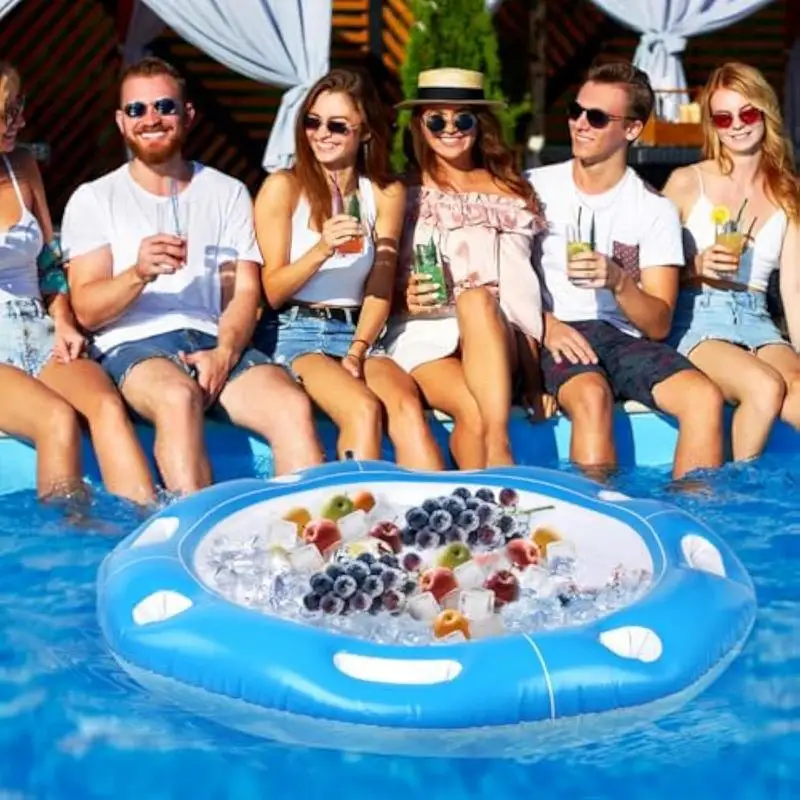 Table de jeu flottante pour piscine, Table de jeu de cartes gonflables pour piscine, porte-boissons, accessoires d'activité de conception avec cartes à jouer