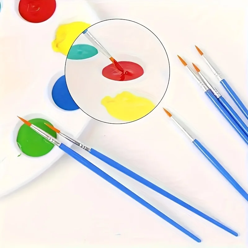 50 Stück spitze Nylon-Pinselhaare, Malwerkzeuge – sehr gut geeignet für Acrylmalerei, Aquarellmalerei, Ölmalerei und Heimwerken – Detail 2