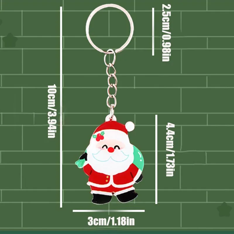8pcs Festive Santa Reindeer Durable Key Ring for Backpack Accessories, Holiday Ornaments image 6