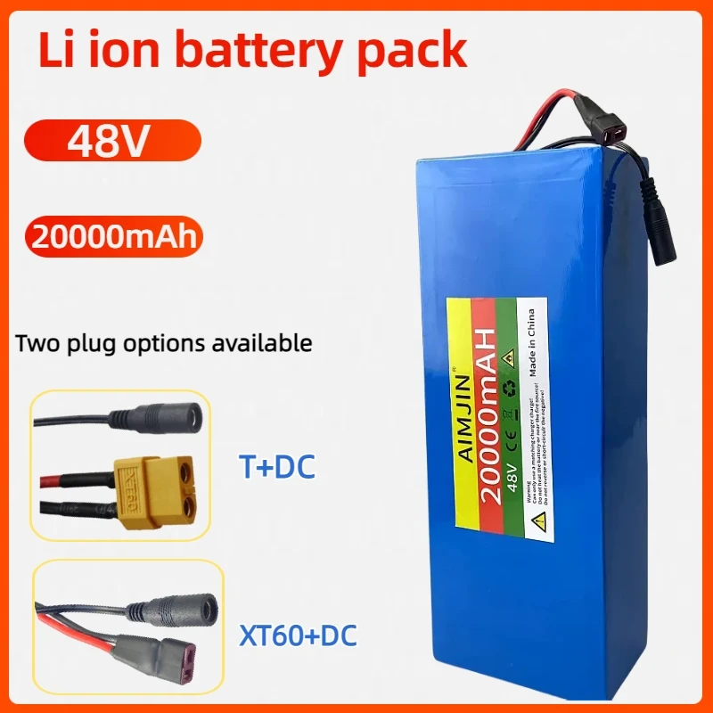 13S5P 48V 20Ah 18650 Lithium Battery Pack Built-in BMS 500-1000W