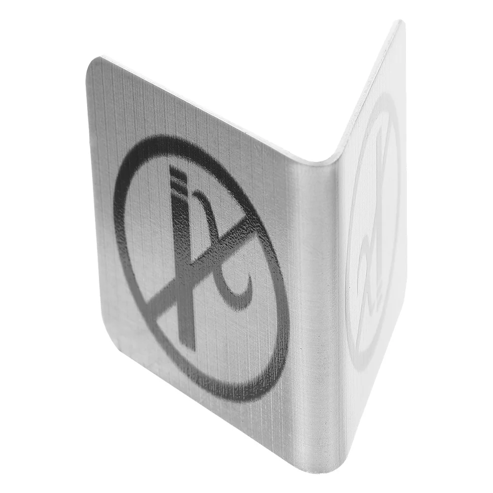 

Premium Durable Stainless Steel No Smoking Sign Double Sided Table Top Desk Logo for Restaurants Offices Homes