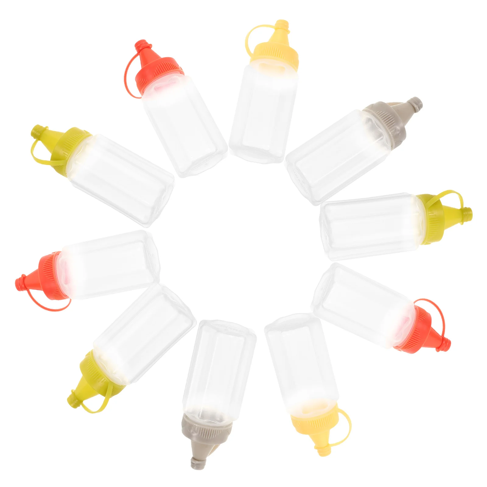 

12pc Condiment Transparent Squeeze Sauce Containers Mini Condiment Containers for BBQ Kitchen Kids Mustard Ketchup Storage