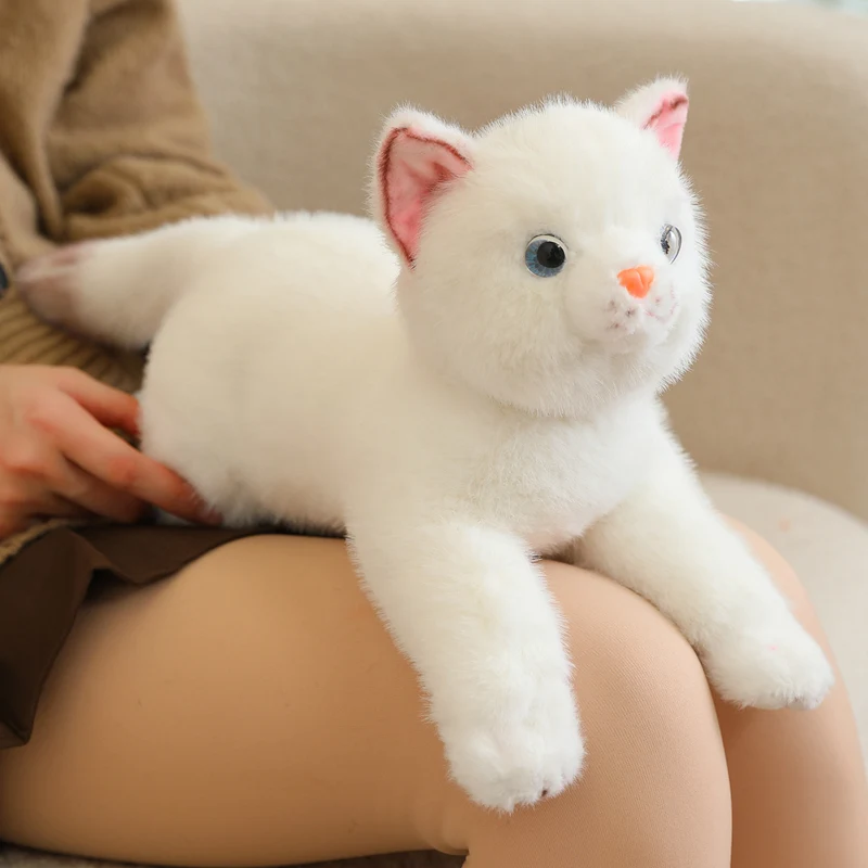 Kawaii Simulation Cat Plush Toys Soft Stuffed 5 Colour Kitten Model Fake Cat Realist Animals Kids Girls Valentine's Day Gift