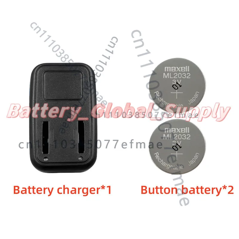 2 PCS ML2032 Maxell Rechargeable Battery + 1 PCS Battery Charger Combination Set