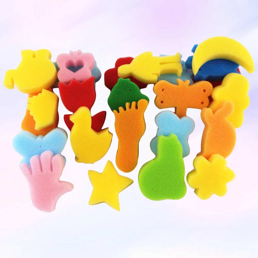 48 Pcs Colorful Kids Stamper Toy Toys Sponge Painting Letter Die Rainbow Ink Stamps