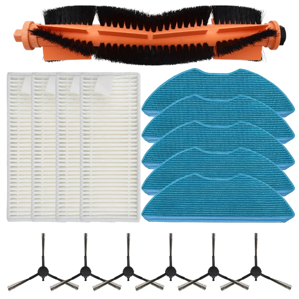 

1set For HomeRun 3000 Series XU3100/01 XU3110/02 XU3000/01 XU3000/02 Robot Vacuum Cleaner Main Brush Mop Cloths Side Brushes Kit