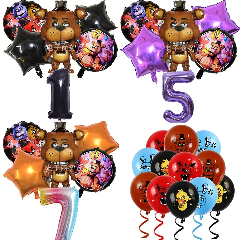 

FNAF Balloons Set Five Nights At Freddys Birthday Party Decoration Themed Party Decorations Cartoon Anime Decor Balloon Gifts